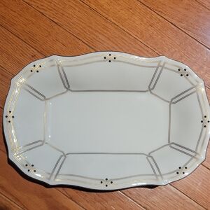 Elegant LENOX Cream and Gold Serving Platter from The Vanguard Collection.